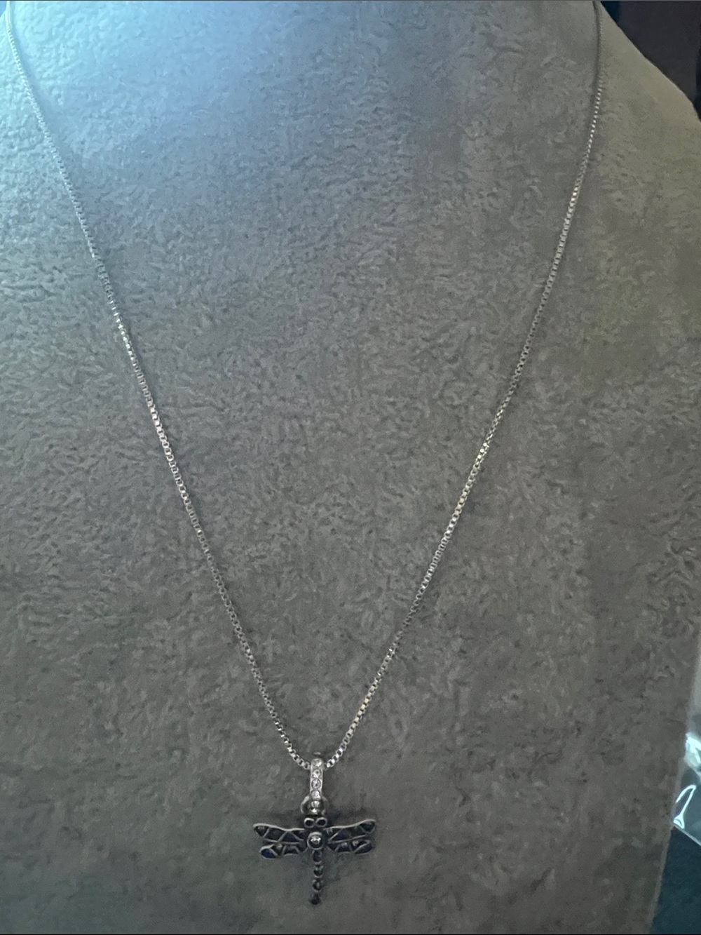 Silver Dragonfly Pendant Necklace - Silver